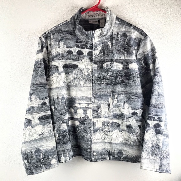 Chico's Jackets & Blazers - EUC Chico’s Print Zip-up Jacket